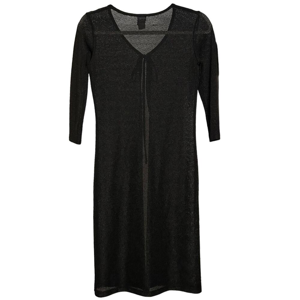 Y2K Black Semi-Sheer Tie Sweater Size S